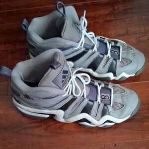 Adidas Gray and Black High-Top Sneakers